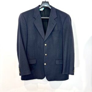 Bruno Saint Hilaire Vintage Mens Cashmere Navy Jacket Sport Coat France sz 52R